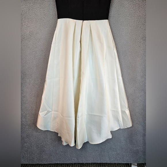 Alfred Sung Dress Womens Sz 10 Black & Ivory Satin Hi-lo Hem Pockets Formal - Picture 10 of 12